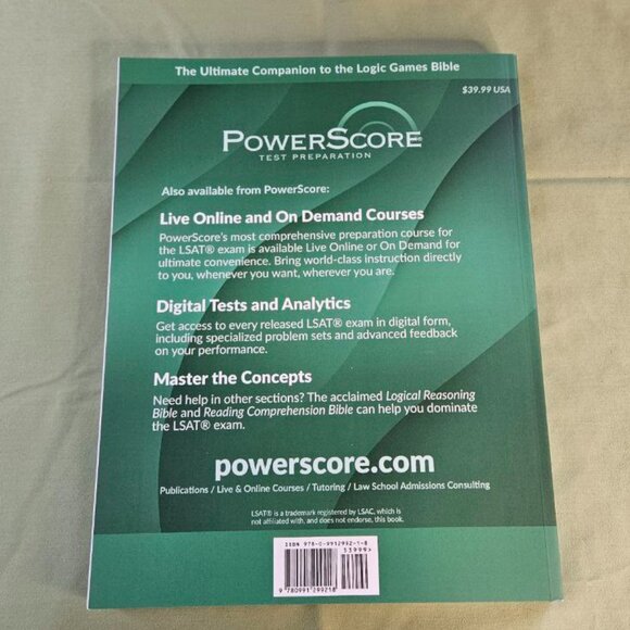 PowerScore LSAT Logic Games Workbook - 2022 Edition Exam Prep Book Law School - Picture 4 of 8
